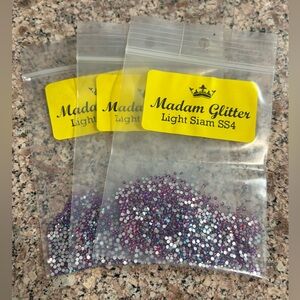 Madam Glitter Light Siam SS4 Flat Back Rhinestones 1440 ct-3 Packs